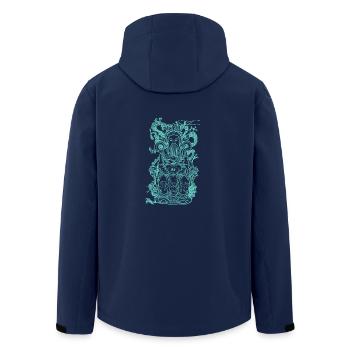Asian way - Men’s Recycled Softshell Jacket by Stanley/Stella - navy - Back - AI Model Male 185 light (185cm)