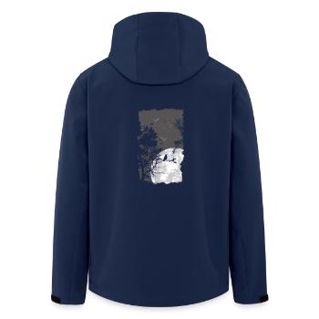 arbres de pleine lune et les oiseaux - Veste softshell homme en polyester recyclé Stanley/Stella - marine - Dos - AI Model Male 185 light (185cm)