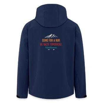 Laufen gehen. Komm morgen wieder. Ultraläufer - Recycelte Männer Softshell-Jacke von Stanley/Stella - Navy - Hinten - AI Model Male 185 light (185cm)