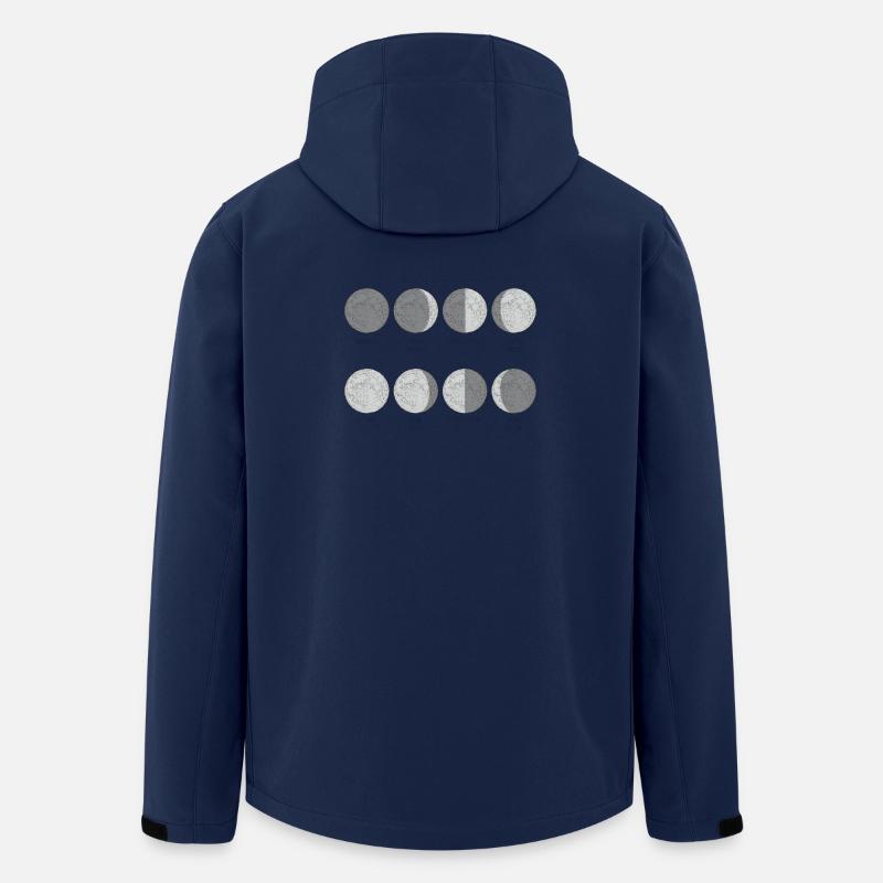 Monochrome Moon Phases Grid - Men’s Recycled Softshell Jacket by Stanley/Stella - navy