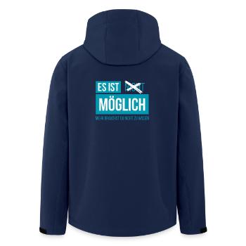 Es ist Möglich, mehr musst du nicht wissen - Recycelte Männer Softshell-Jacke von Stanley/Stella - Navy - Hinten - AI Model Male 185 light (185cm)