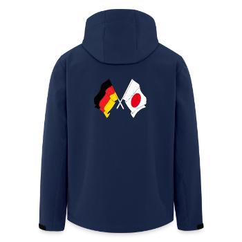 Flag of Germany and flag of Japan - Men’s Recycled Softshell Jacket by Stanley/Stella - navy - Back - AI Model Male 185 light (185cm)