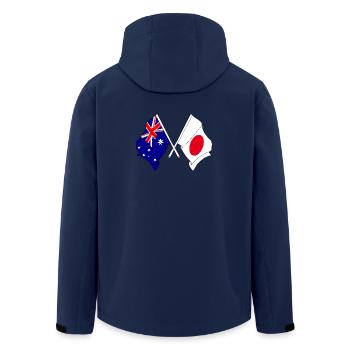 Flag of Australia and flag Japan - Men’s Recycled Softshell Jacket by Stanley/Stella - navy - Back - AI Model Male 185 light (185cm)