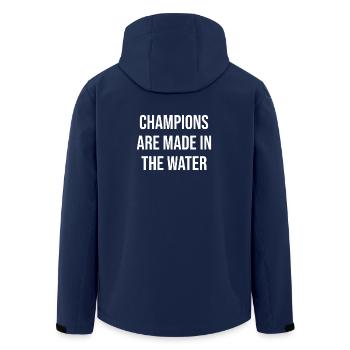 Champions werden im Wasser gemacht - Recycelte Männer Softshell-Jacke von Stanley/Stella - Navy - Hinten - AI Model Male 185 light (185cm)