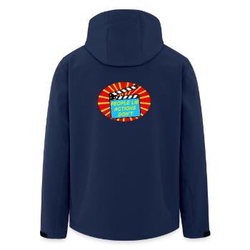 Menschen & Handlungen - Recycelte Männer Softshell-Jacke von Stanley/Stella - Navy - Hinten - AI Model Male 185 light (185cm)