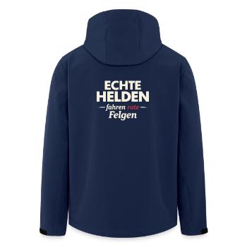 Echte Helden fahren rote Felgen – Landwirtschaft - Recycelte Männer Softshell-Jacke von Stanley/Stella - Navy - Hinten - AI Model Male 185 light (185cm)