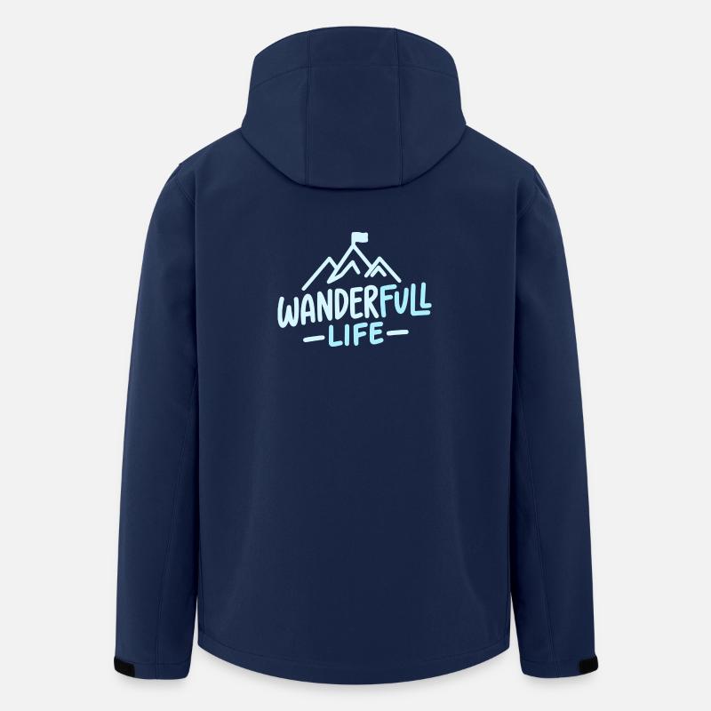 Wanderfull Life Mountains Nature - Men’s Recycled Softshell Jacket by Stanley/Stella - navy