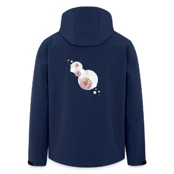 Dahlia flourishes gray - Men’s Recycled Softshell Jacket by Stanley/Stella - navy - Back - AI Model Male 185 light (185cm)