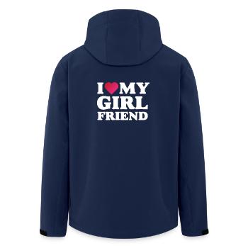 Ich liebe meine Freundin - Recycelte Männer Softshell-Jacke von Stanley/Stella - Navy - Hinten - AI Model Male 185 light (185cm)