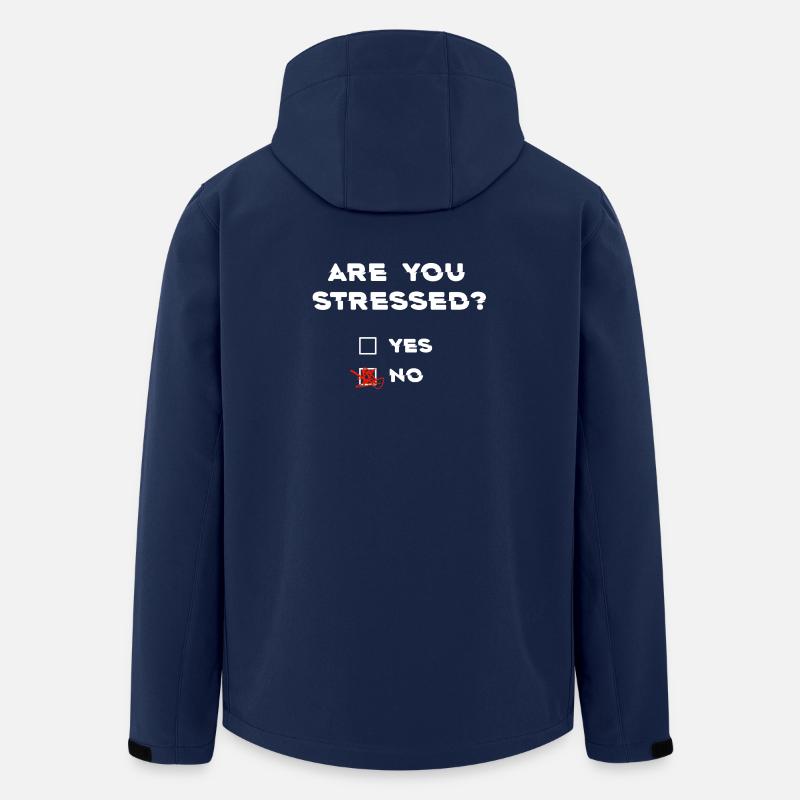 « Êtes-vous stressé ? NON !! » Citation amusante - Veste softshell homme en polyester recyclé Stanley/Stella - marine