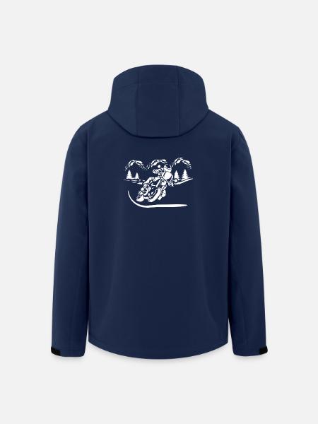 Motorrad Waldsilhouette - Recycelte Männer Softshell-Jacke von Stanley/Stella - Navy