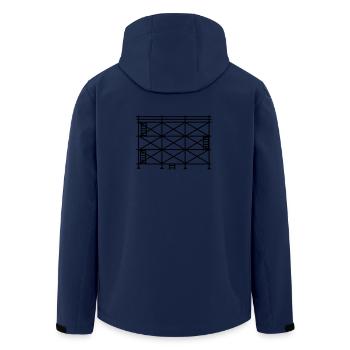 Gerüstsilhouette, Baugerüst - Recycelte Männer Softshell-Jacke von Stanley/Stella - Navy - Hinten - AI Model Male 185 light (185cm)