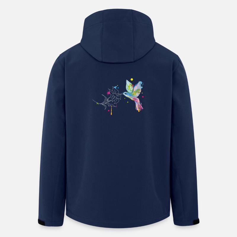 Un colibri et une fleur - Veste softshell homme en polyester recyclé Stanley/Stella - marine