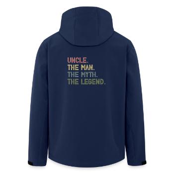 Uncle The Man The Myth The Legend Shirt Uncle Gift - Recycelte Männer Softshell-Jacke von Stanley/Stella - Navy - Hinten - AI Model Male 185 light (185cm)