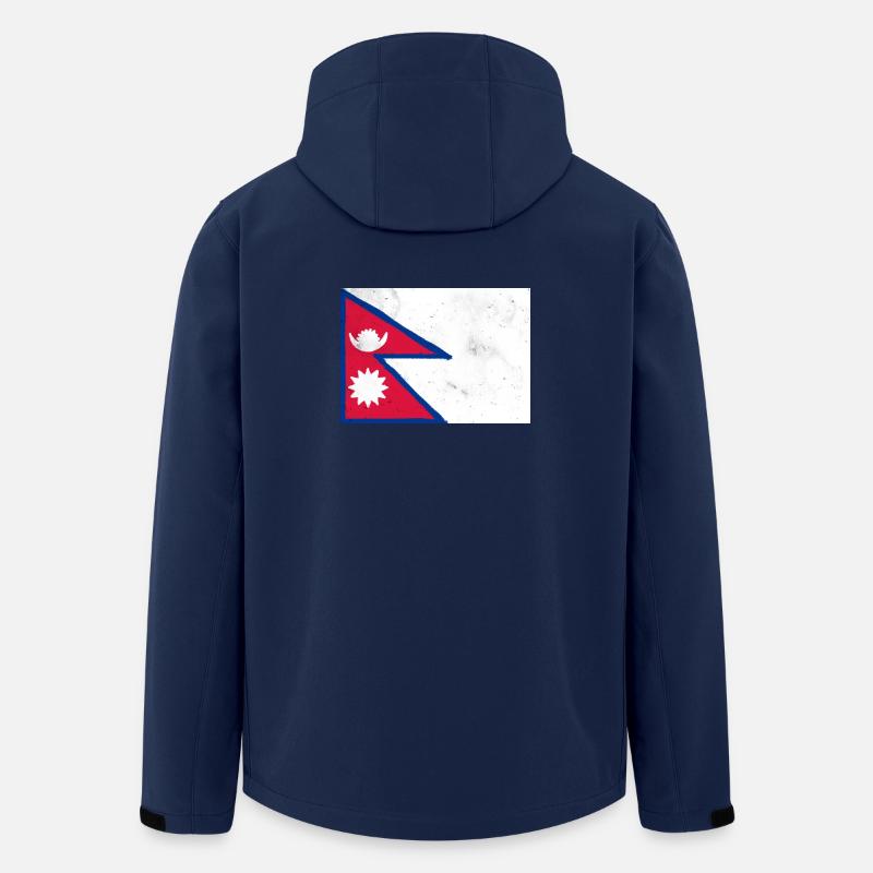 Drapeau du Népal - Veste softshell homme en polyester recyclé Stanley/Stella - marine