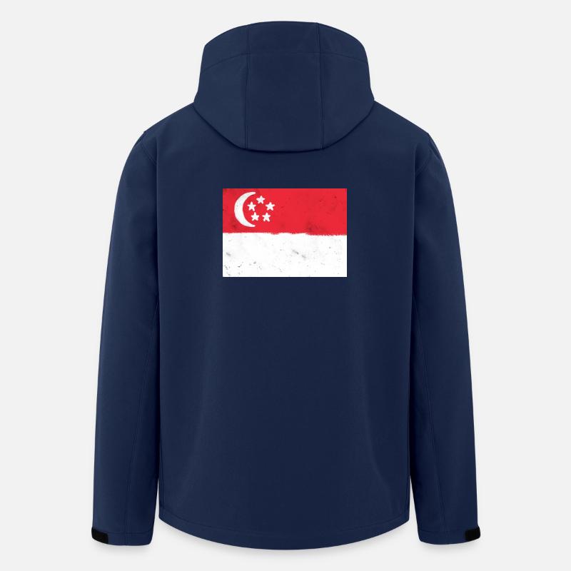 Flagge von Singapur - Recycelte Männer Softshell-Jacke von Stanley/Stella - Navy