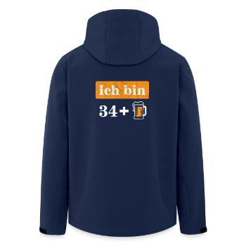 Ich bin 34 plus Bier 35. Geburtstag - Recycelte Männer Softshell-Jacke von Stanley/Stella - Navy - Hinten - AI Model Male 185 light (185cm)