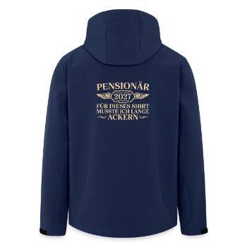 Pensionär 2027 Lange Ackern Pensionierung - Recycelte Männer Softshell-Jacke von Stanley/Stella - Navy - Hinten - AI Model Male 185 light (185cm)