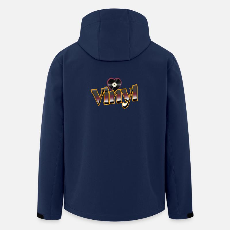 Vinyl Liebe - Recycelte Männer Softshell-Jacke von Stanley/Stella - Navy