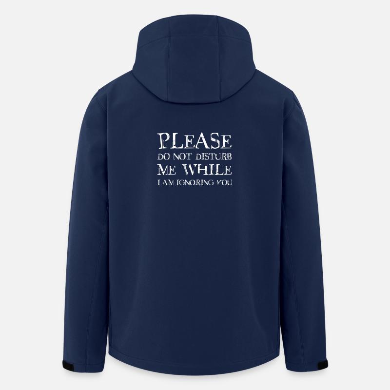 Vær venlig ikke at forstyrre mig - Stanley/Stella herre softshelljakke i genanvendt polyester - marineblå