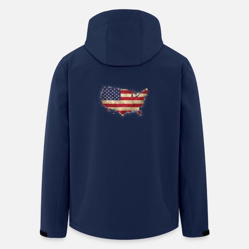 Drapeau de design des États-Unis - Veste softshell homme en polyester recyclé Stanley/Stella - marine