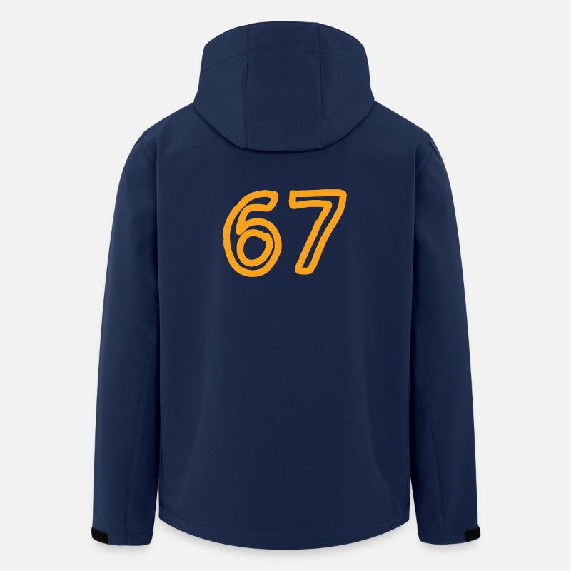 Nummer 67 in orange - Recycelte Männer Softshell-Jacke von Stanley/Stella - Navy