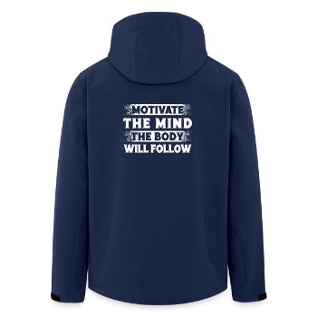 Powerlifting Bodybuilder Motivate Mind Body Follow - Recycelte Männer Softshell-Jacke von Stanley/Stella - Navy - Hinten - AI Model Male 185 light (185cm)
