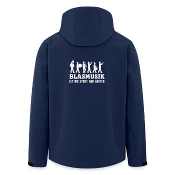 Blasmusik ist wie Sport Blaskapelle Musiker - Recycelte Männer Softshell-Jacke von Stanley/Stella - Navy - Hinten - AI Model Male 185 light (185cm)