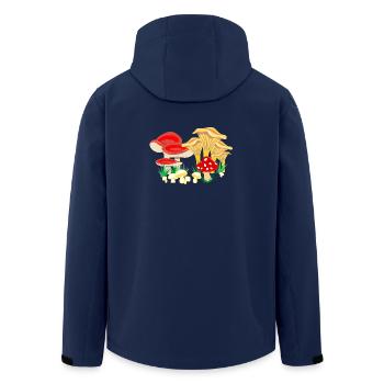 Composition colorée des champignons - Veste softshell homme en polyester recyclé Stanley/Stella - marine - Dos - AI Model Male 185 light (185cm)