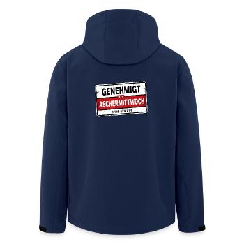 Genehmigt bis Aschermittwoch Satire - Recycelte Männer Softshell-Jacke von Stanley/Stella - Navy - Hinten - AI Model Male 185 light (185cm)