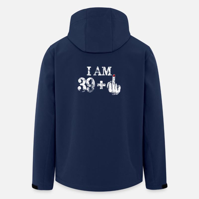 I Am 39 Plus Bold Middle Finger - Men’s Recycled Softshell Jacket by Stanley/Stella - navy