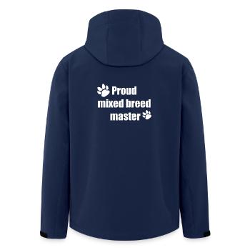 herrchensprüche, Proud Mixed Breed Master - Recycelte Männer Softshell-Jacke von Stanley/Stella - Navy - Hinten - AI Model Male 185 light (185cm)