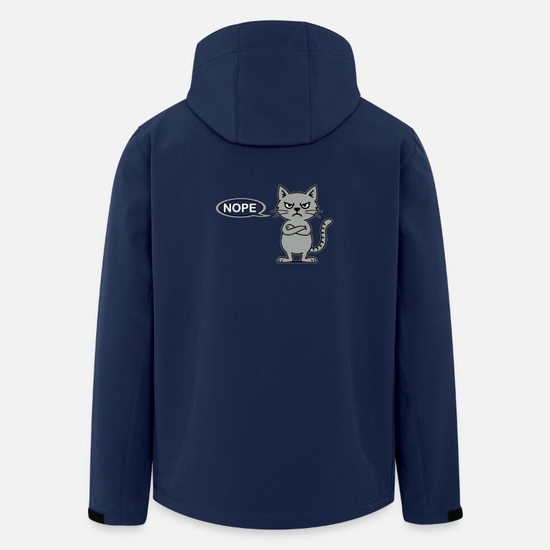 Skeptical Cat NOPE Statement - Men’s Recycled Softshell Jacket by Stanley/Stella - navy