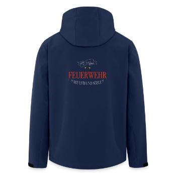 Feuerwehr 15 Jahre Leib Seele - Recycelte Männer Softshell-Jacke von Stanley/Stella - Navy - Hinten - AI Model Male 185 light (185cm)