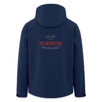 Feuerwehr Leib und Seele 25 Jahre - Recycelte Männer Softshell-Jacke von Stanley/Stella - Navy - Hinten - AI Model Male 185 light (185cm)