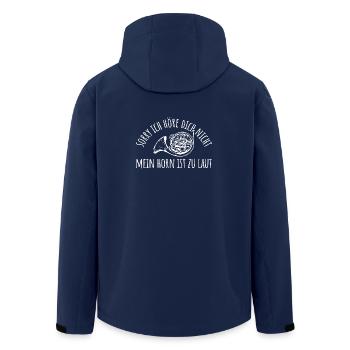 Waldhorn ist zu laut Blaskapelle Hornist - Recycelte Männer Softshell-Jacke von Stanley/Stella - Navy - Hinten - AI Model Male 185 light (185cm)