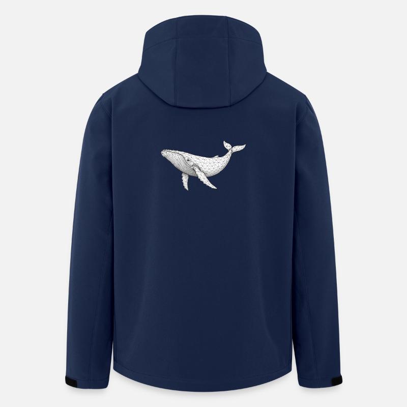 Geometrischer Wal Polygon - Recycelte Männer Softshell-Jacke von Stanley/Stella - Navy