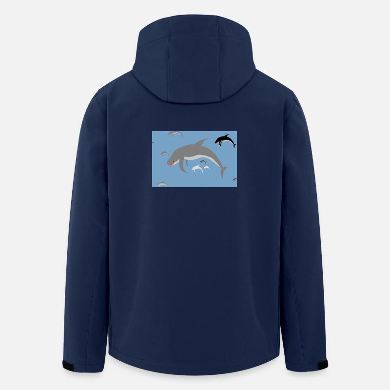 Delfinenschwarm Blaues Meer - Recycelte Männer Softshell-Jacke von Stanley/Stella - Navy