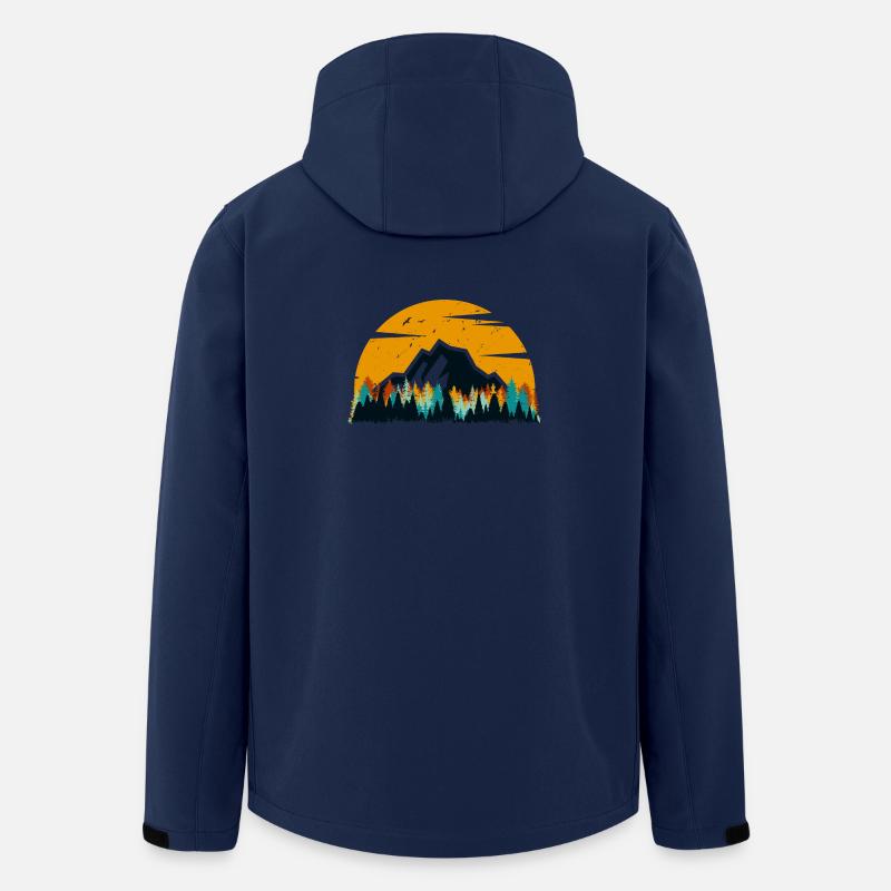 Sonnenuntergang Bergwald - Recycelte Männer Softshell-Jacke von Stanley/Stella - Navy
