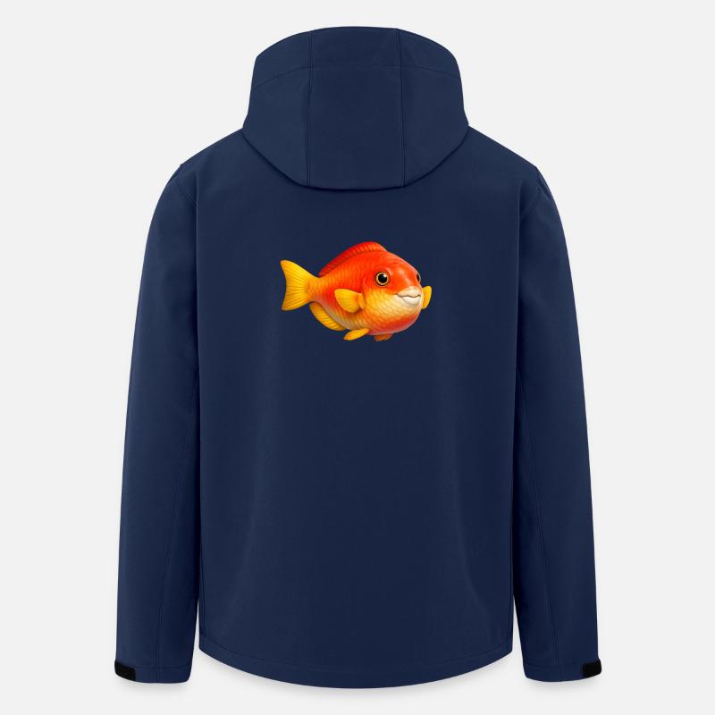 Feuriger Goldfisch Pop-Art - Recycelte Männer Softshell-Jacke von Stanley/Stella - Navy