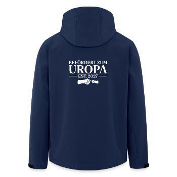 Befördert zum Uropa 2027 Schwangerschaft verkünden - Recycelte Männer Softshell-Jacke von Stanley/Stella - Navy - Hinten - AI Model Male 185 light (185cm)