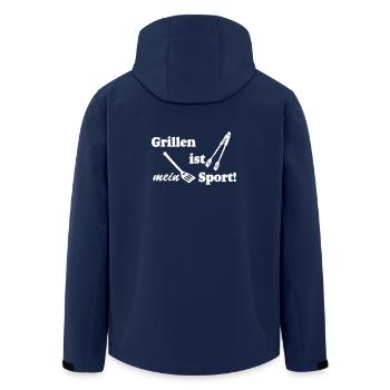 Grillkönig,Grillen,BBQ,Grillmeister,mein Sport(25) - Recycelte Männer Softshell-Jacke von Stanley/Stella - Navy - Hinten - AI Model Male 185 light (185cm)