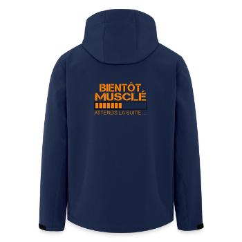Bientot musclé orange - Veste softshell homme en polyester recyclé Stanley/Stella - marine - Dos - AI Model Male 185 light (185cm)