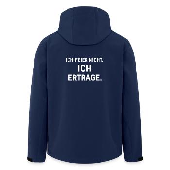 Ich feier nicht. Ich ertrage. Ironisches Karneval - Recycelte Männer Softshell-Jacke von Stanley/Stella - Navy - Hinten - AI Model Male 185 light (185cm)