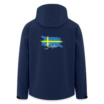 Schweden Skandinavien  - Recycelte Männer Softshell-Jacke von Stanley/Stella - Navy - Hinten - AI Model Male 185 light (185cm)