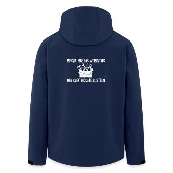 Handwerk Reicht mir das Werkzeug Basteln - Recycelte Männer Softshell-Jacke von Stanley/Stella - Navy - Hinten - AI Model Male 185 light (185cm)