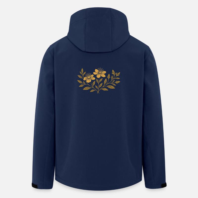 Johanniskraut - Botanisches Design für Mittsommer - Recycelte Männer Softshell-Jacke von Stanley/Stella - Navy