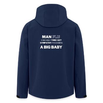 Mann Grippe Big Baby Zitat T-Shirt - Recycelte Männer Softshell-Jacke von Stanley/Stella - Navy - Hinten - AI Model Male 185 light (185cm)