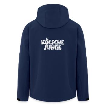Kölsche Junge (Vintage/Weiß) Jungs aus Köln - Recycelte Männer Softshell-Jacke von Stanley/Stella - Navy - Hinten - AI Model Male 185 light (185cm)