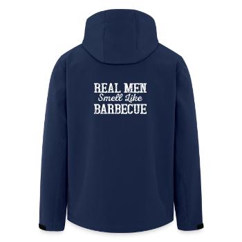Männer Duft Barbecue Spruch - Recycelte Männer Softshell-Jacke von Stanley/Stella - Navy - Hinten - AI Model Male 185 light (185cm)